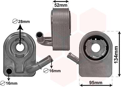 Van Wezel 18013700 - Масляный радиатор, двигательное масло autosila-amz.com