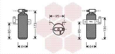 Van Wezel 1300D095 - Осушитель, кондиционер autosila-amz.com