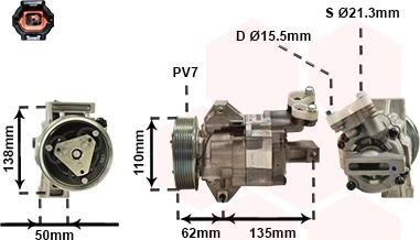 Van Wezel 1300K342 - Компрессор кондиционера autosila-amz.com