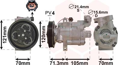 Van Wezel 1300K306 - Компрессор кондиционера autosila-amz.com