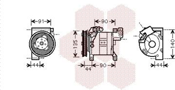 Van Wezel 1300K322 - Компрессор кондиционера autosila-amz.com