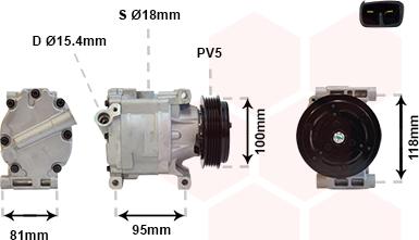 Van Wezel 1700K090 - Компрессор кондиционера autosila-amz.com