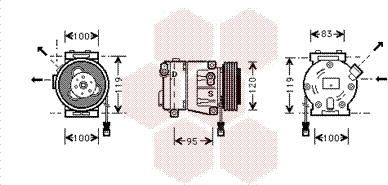 Van Wezel 1700K050 - Компрессор кондиционера autosila-amz.com