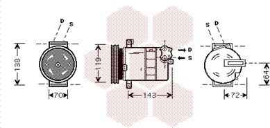 Van Wezel 1700K086 - Компрессор кондиционера autosila-amz.com