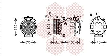 Van Wezel 1700K369 - Компрессор кондиционера autosila-amz.com