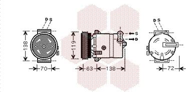 Van Wezel 1700K334 - Компрессор кондиционера autosila-amz.com