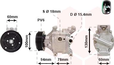 Van Wezel 1701K103 - Компрессор кондиционера autosila-amz.com