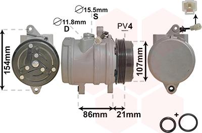 Van Wezel 8100K079 - Компрессор кондиционера autosila-amz.com