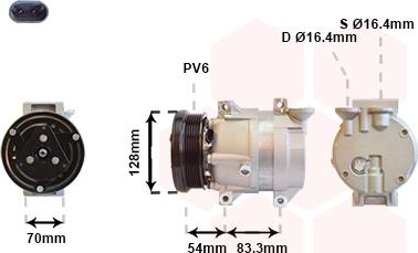 Van Wezel 8100K071 - Компрессор кондиционера autosila-amz.com