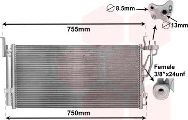 Van Wezel 83005210 - Конденсатор кондиционера autosila-amz.com