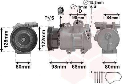 Van Wezel 8300K192 - Компрессор кондиционера autosila-amz.com