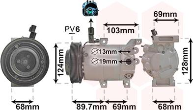 Van Wezel 8300K159 - Компрессор кондиционера autosila-amz.com