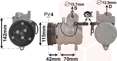 Van Wezel 8300K121 - Компрессор кондиционера autosila-amz.com