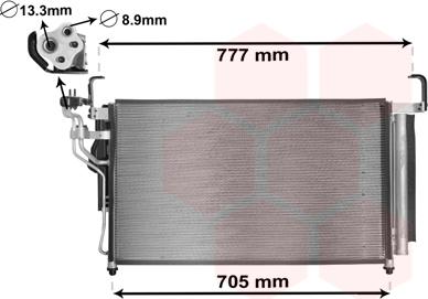 Van Wezel 82005347 - Конденсатор кондиционера autosila-amz.com