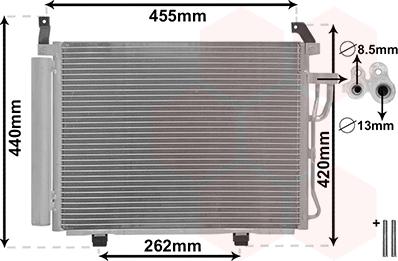 Van Wezel 82005245 - Конденсатор кондиционера autosila-amz.com