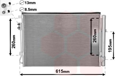 Van Wezel 82005207 - Конденсатор кондиционера autosila-amz.com