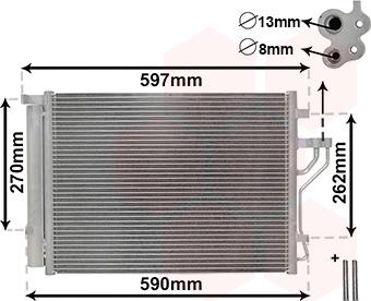 Van Wezel 82005280 - Конденсатор кондиционера autosila-amz.com