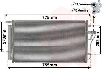 Van Wezel 82005279 - Конденсатор кондиционера autosila-amz.com