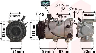 Van Wezel 8200K414 - Компрессор кондиционера autosila-amz.com