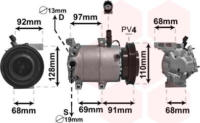 Van Wezel 8200K412 - Компрессор кондиционера autosila-amz.com