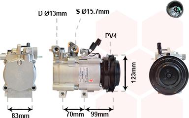 Van Wezel 8200K197 - Компрессор кондиционера autosila-amz.com