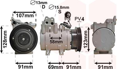 Van Wezel 8200K161 - Компрессор кондиционера autosila-amz.com