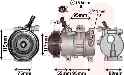 Van Wezel 8200K319 - Компрессор кондиционера autosila-amz.com