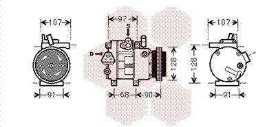 Van Wezel 8200K215 - Компрессор кондиционера autosila-amz.com