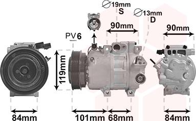 Van Wezel 8200K237 - Компрессор кондиционера autosila-amz.com