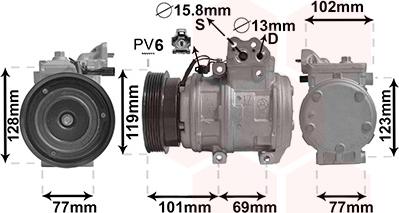 Van Wezel 8200K222 - Компрессор кондиционера autosila-amz.com