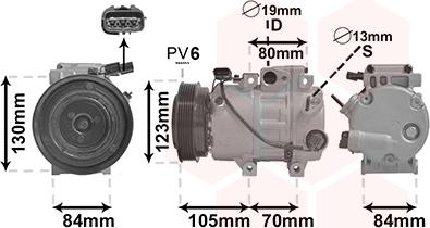 Van Wezel 8201K704 - Компрессор кондиционера autosila-amz.com