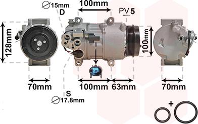 Van Wezel 3000K404 - Компрессор кондиционера autosila-amz.com