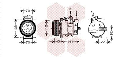 Van Wezel 3000K439 - Компрессор кондиционера autosila-amz.com