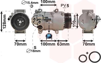 Van Wezel 3000K434 - Компрессор кондиционера autosila-amz.com