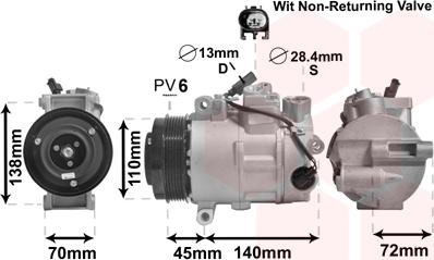 Van Wezel 3000K568 - Компрессор кондиционера autosila-amz.com