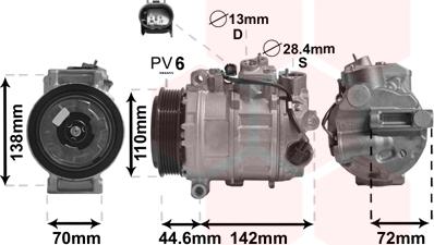 Van Wezel 3000K611 - Компрессор кондиционера autosila-amz.com