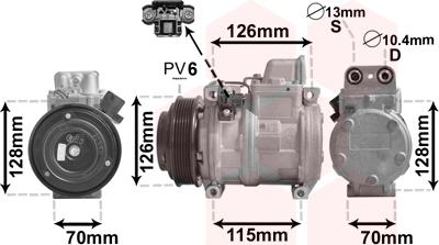 Van Wezel 3000K087 - Компрессор кондиционера autosila-amz.com