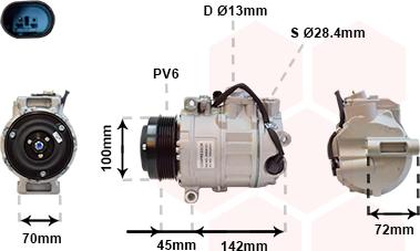 Van Wezel 3000K351 - Компрессор кондиционера autosila-amz.com