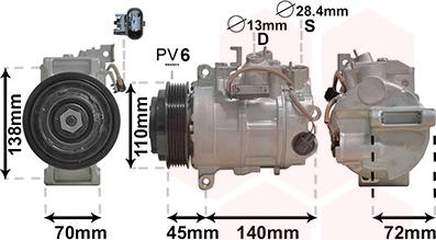 Van Wezel 3000K705 - Компрессор кондиционера autosila-amz.com