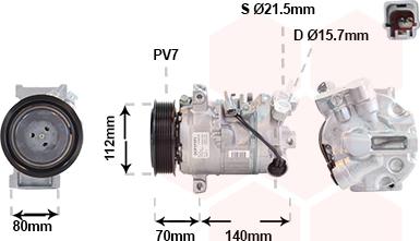 Van Wezel 3001K715 - Компрессор кондиционера autosila-amz.com