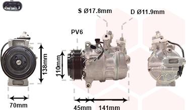 Van Wezel 3001K711 - Компрессор кондиционера autosila-amz.com