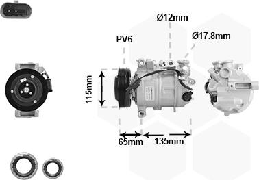 Van Wezel 3001K722 - Компрессор кондиционера autosila-amz.com