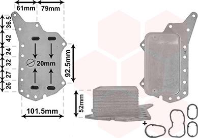 Van Wezel 33003638 - Масляный радиатор, двигательное масло autosila-amz.com