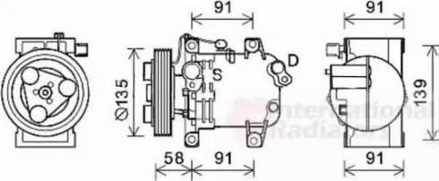 Van Wezel 3300K395 - Компрессор кондиционера autosila-amz.com