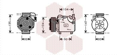 Van Wezel 3200K037 - Компрессор кондиционера autosila-amz.com