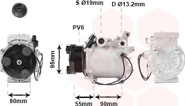 Van Wezel 3200K242 - Компрессор кондиционера autosila-amz.com