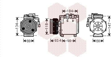 Van Wezel 3200K212 - Компрессор кондиционера autosila-amz.com