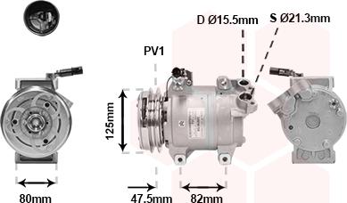 Van Wezel 3201K700 - Компрессор кондиционера autosila-amz.com