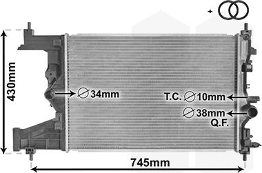 Van Wezel 37002484 - Радиатор, охлаждение двигателя autosila-amz.com