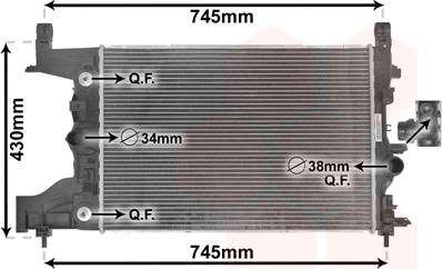 Van Wezel 37002545 - Радиатор, охлаждение двигателя autosila-amz.com